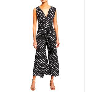 Kate Spade Lia Polka-dot Sleeveless Wide-leg Crop Jumpsuit